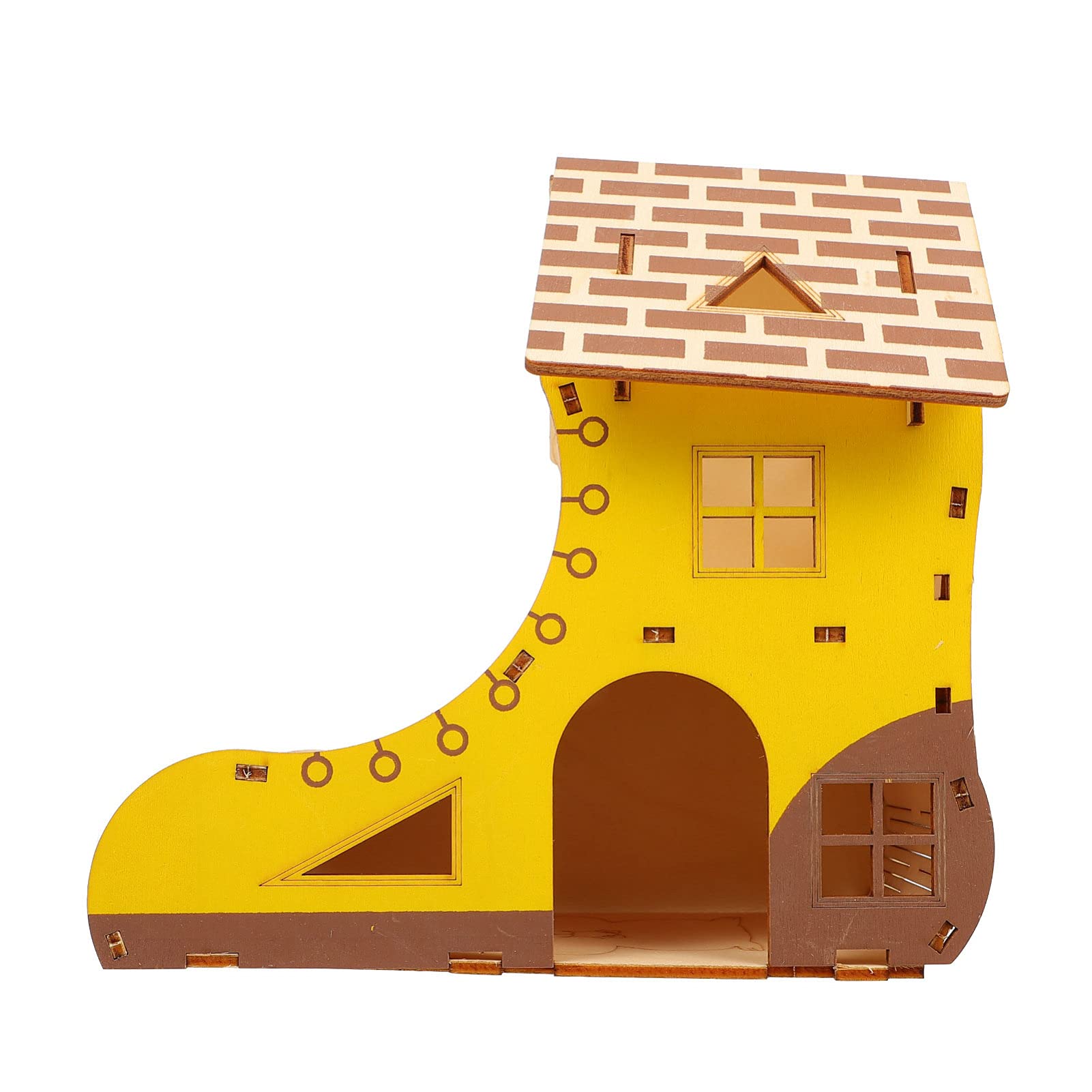 Balacoo Hamster Wooden Playground Hamster Climbing Platform Small Animal Activity Toys Small Pet Hut Cabin Hideout for Mouse Gerbil Rat Chinchilla