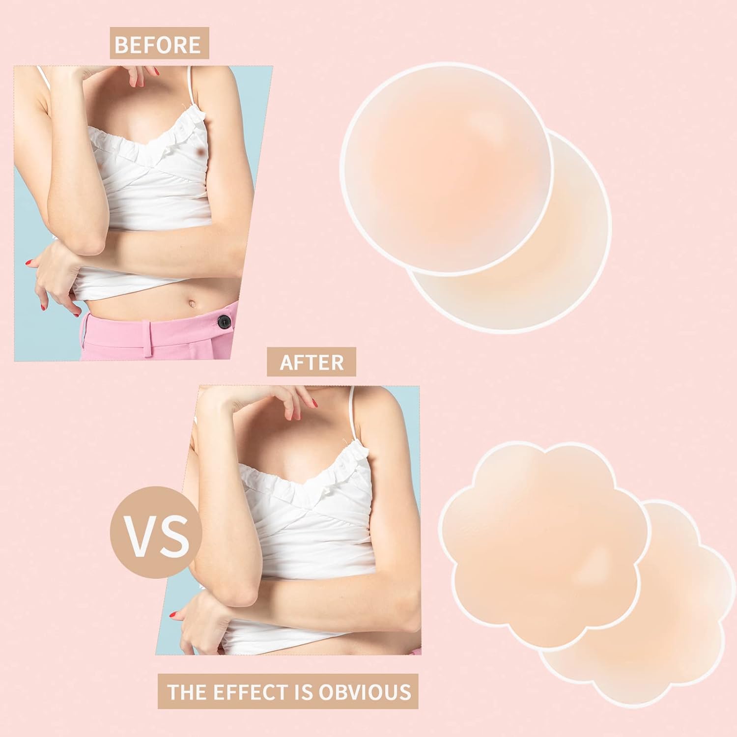 Nipple Covers - Reusable Adhesive Pasties Invisible, Seamless for Party Dresses, Wedding, Daily Wear Comfortable, Waterproof Bra Alternative — image 8