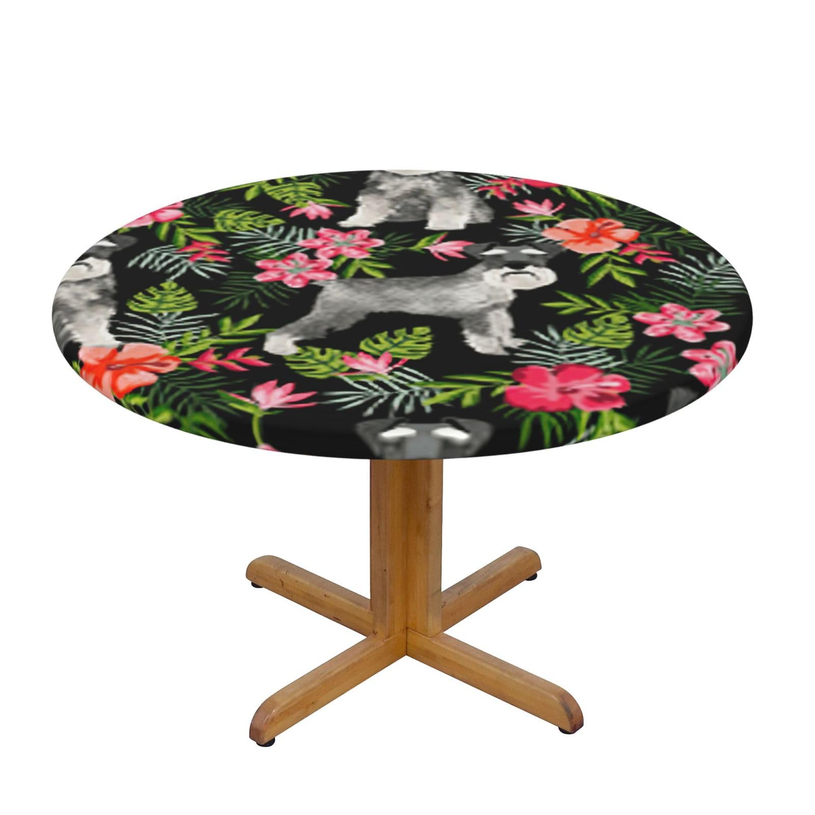 Schnauzer Print Wipe Clean Oval Tablecloth Stain-Resistant Dining Table Accessories Table Protector For Home