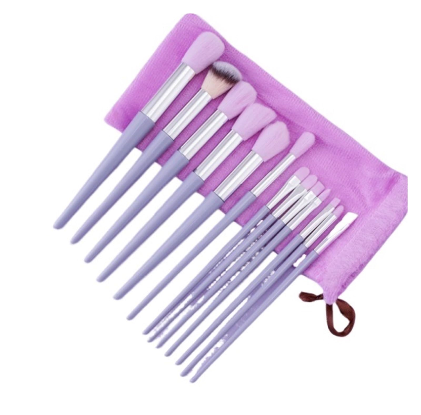 Make Up Pinsel Set Aesthetic 13-teiliges Reise-Make-up-Pinsel-Set, Tragbar, Mit Stofftasche For Concealer, Lidschatten, Gesichtspinsel Reise Schminkpinsel Set(Purple)