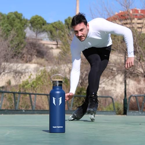 Miniatura 7 de Super Sparrow Botella de agua aislada con pajilla, de 17 onzas, 25 onzas, 32 onzas, termo reutilizable a prueba de fugas, botella de agua para