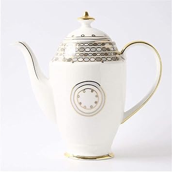 Household White Teapot Bone China Coffee Pot Porcelain Teapot Ceramic Tea Kettle Intangible Cultural Heritage 23.5X24.5cm HAODAMAI