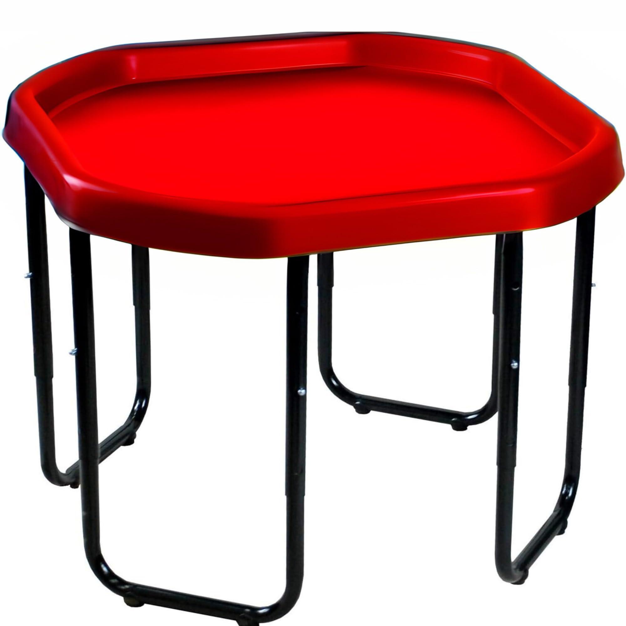 OptiProducts Kids Mixing Play Tray 70cm with Height Adjustable Stand (SMALL) Sensory Activity Table for Sand, Water, Mud & Messy Play | Indoor & Outdoor Use - RED