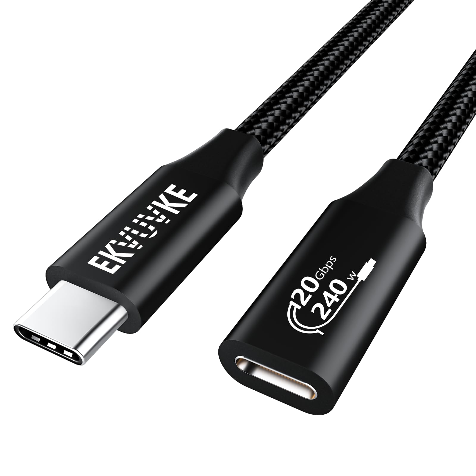 Cavo di prolunga USB-C da 240 W//4K a 60 Hz, 20 Gbps USB 3.2 Gen 2 USB C Extender, cavo di ricarica e sincronizzazione di tipo C maschio a femmina, per iPhone 16/15, MacBook/Mag Safe