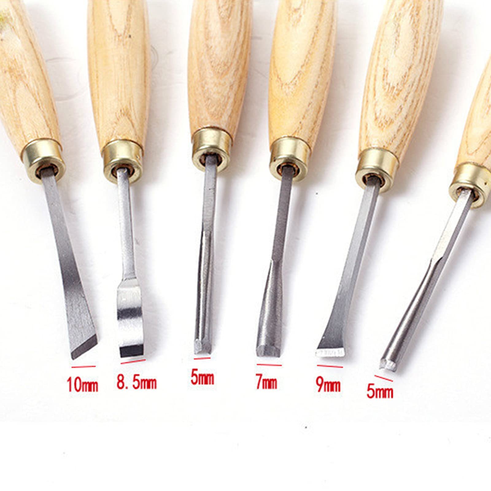 AGAATI Juego escultórico de 6 uds, Cuchara de separación en V, gubia de Cola de pez, Tallado en Madera, Manos de carpintería para tallar cincel de gubia de Madera