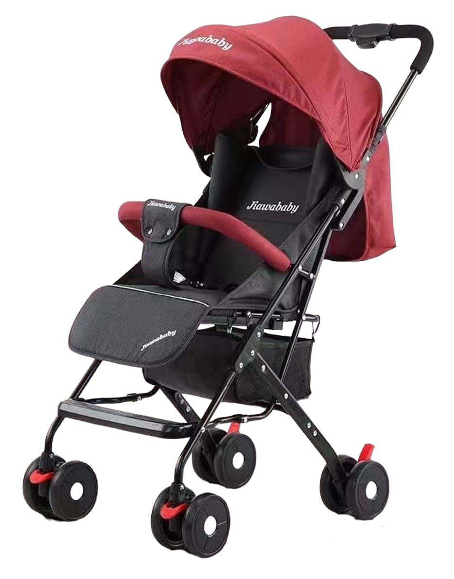Premium Baby Stroller/PRAM Lightweight & Durable (RED/Black)-image-27