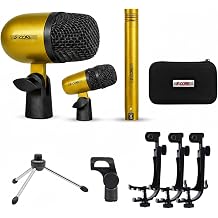 5 CORE Conga Mic Snare Tom Drum Microphone Set Professional XLR Wired Cardioid Unidirectional Condenser Instrument Microfono Kit for Stage Studio Use Yellow - Congo 2 YLW