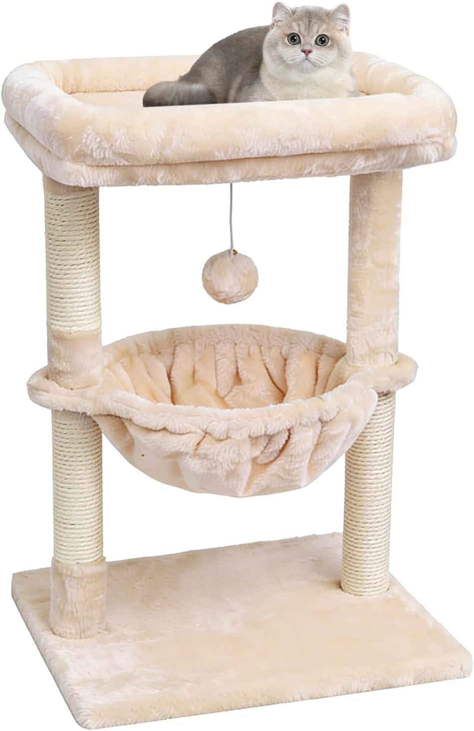 SYANDLVY Gothic Cat Tree with Coffin Bed for Indoor Cats, Activity Cat Tower with Scratching Post for Kittens, Cat Condo Furniture with Basket & Spider Hanging Ball for Play Rest