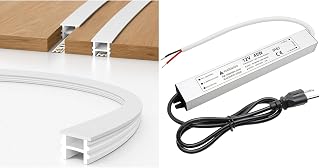Bundle-2 Items: 16.4Ft Silicone LED Channel & 40W 12 Volt LED Power Supply