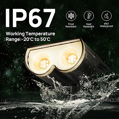 Consciot Solar Spot Lights Outdoor, 16 Leds Ip67 Waterproof Solar Outdoor Lights, Auto On/Off Solar Landscape Spotlights, 2-In-1 Adjustable Wall Lights For Garden Yard Pathway, 2 Pack (Warm White) #TOP4