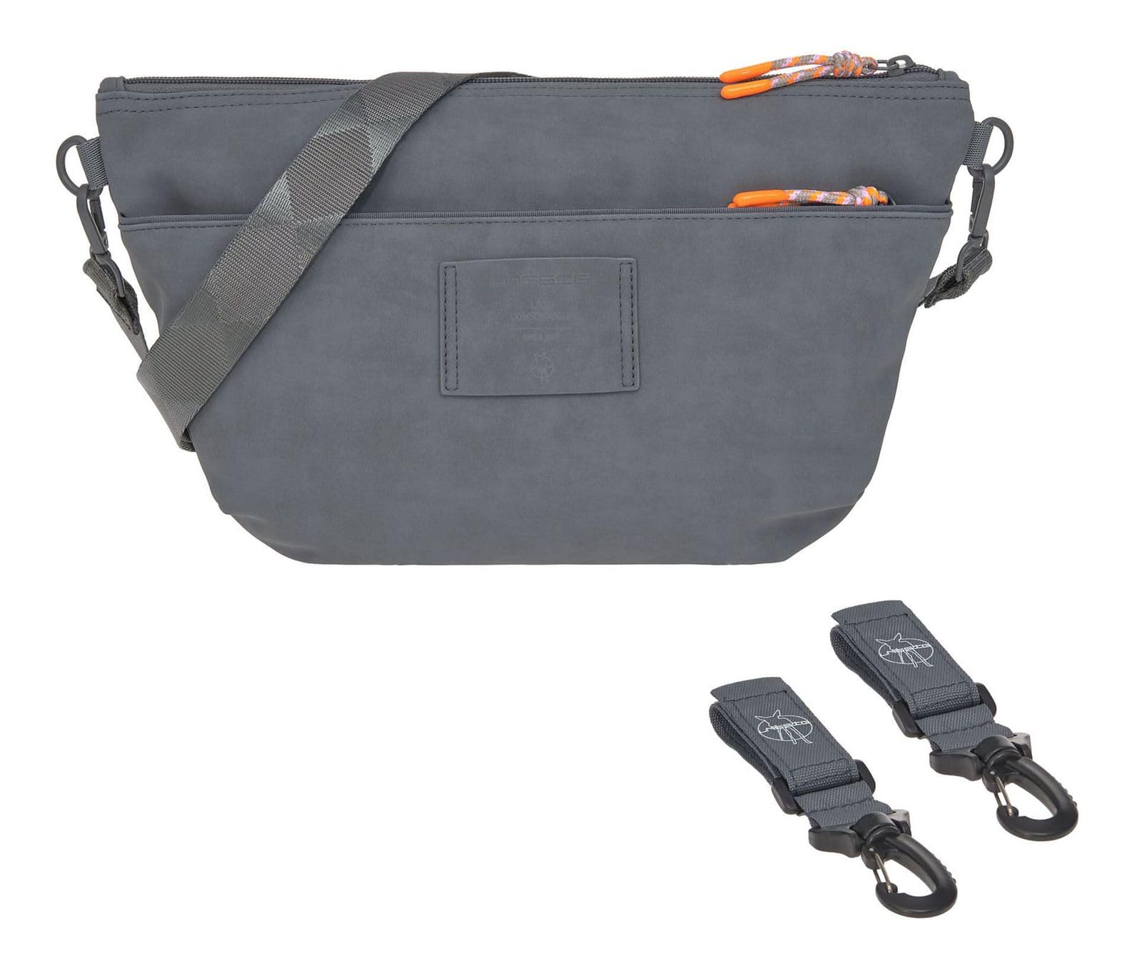 LÄSSIG Baby Kinderwagenorganizer Umhängetasche Kinderwagentasche inkl. Kinderwagenbefestigung/GRE Buggy Bum Bag anthracite