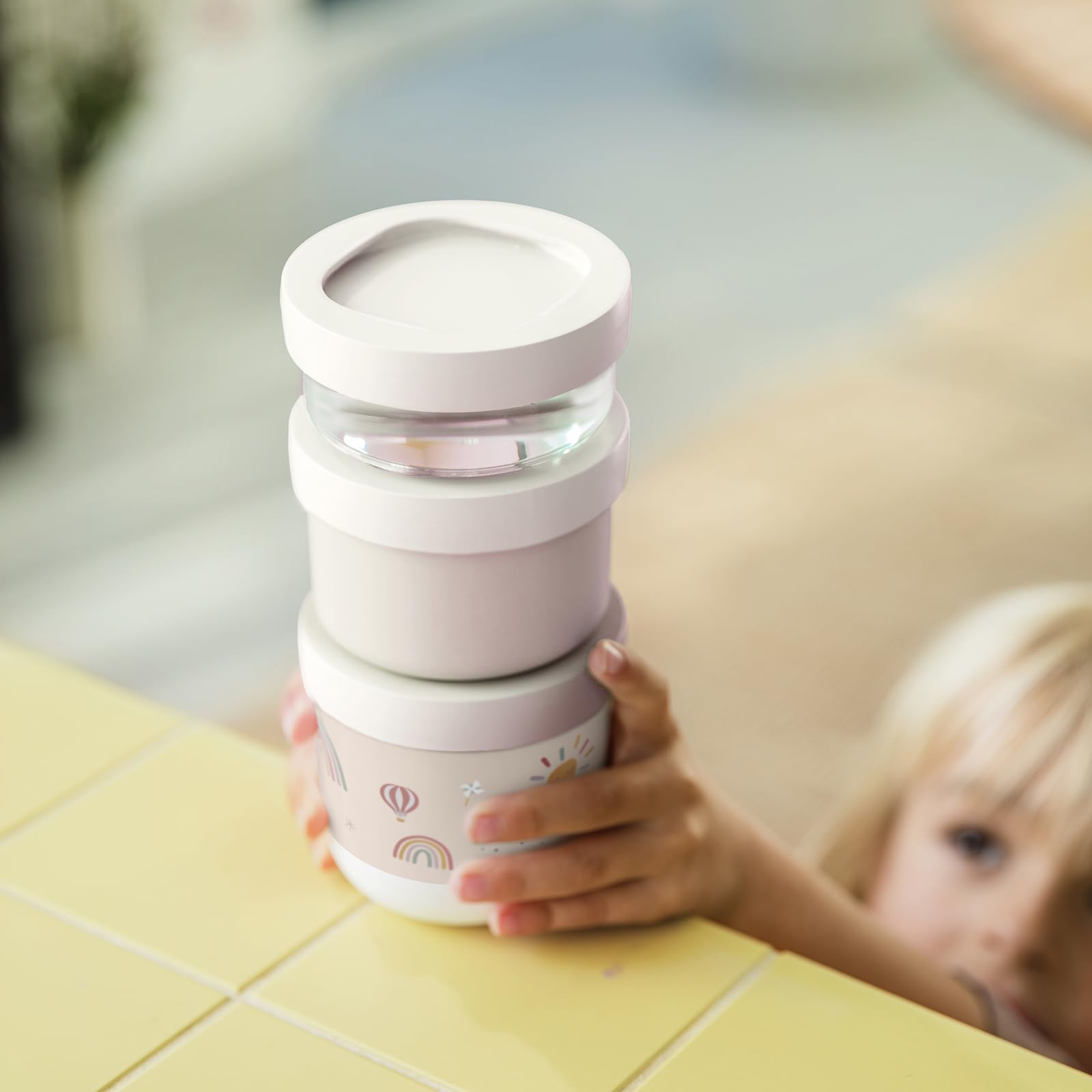 Mepal, Pudełko na Przekąski dla Dzieci 3 szt. Mio Little Dutch, Układaj Tyle, Ile Potrzebujesz, Bezpieczny w Kuchence Mikrofalowej i Zamrażarce, Szczelność, 100 i 175 i 275 ml, Forest Friends