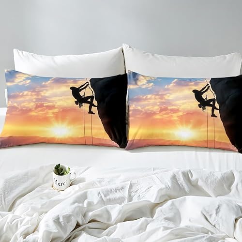 Miniatura 4 de Erosebridal Juego de sábanas de escalada en roca, tamaño Queen, juego de ropa de cama deportiva extrema para niños y adolescentes, sábana bajera