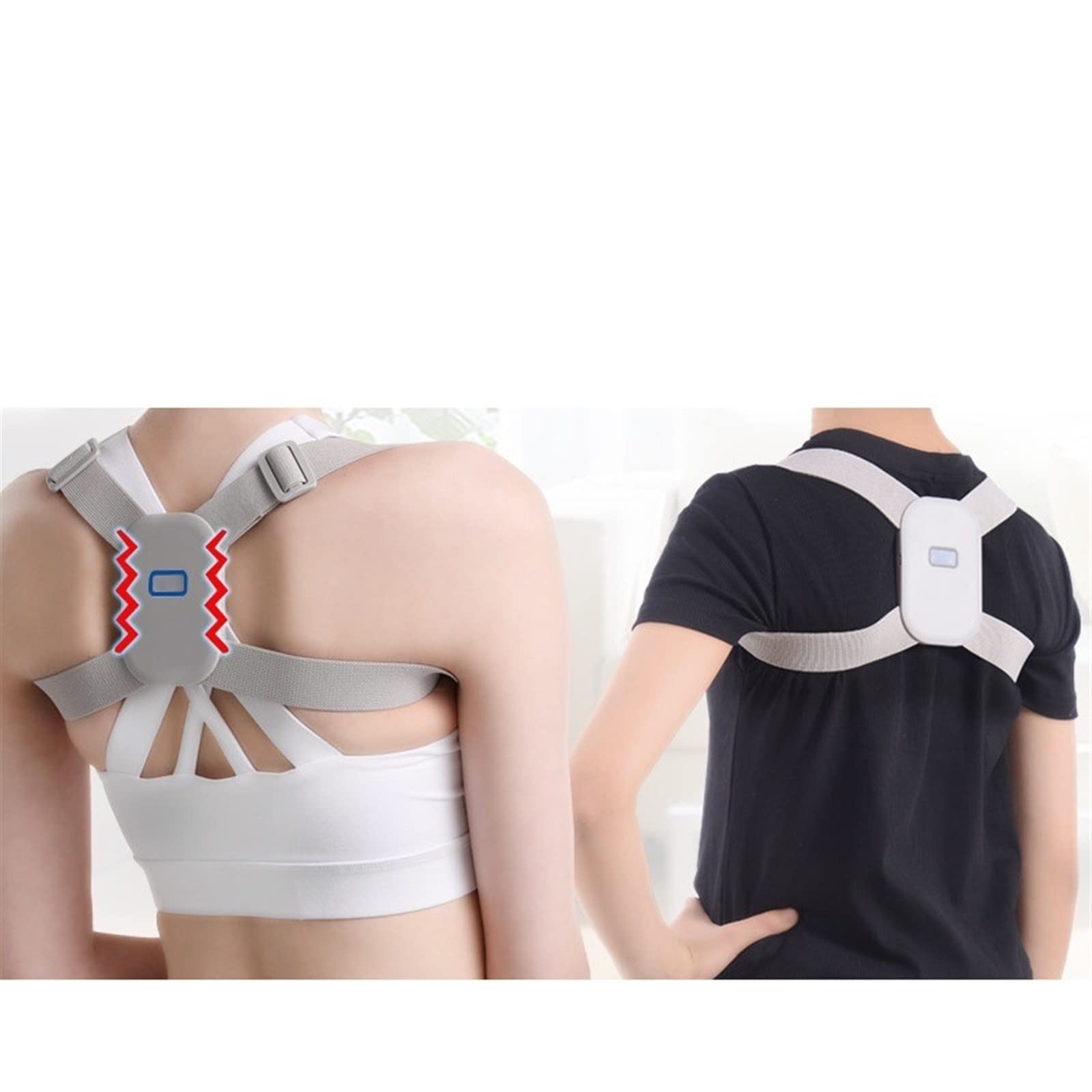 Correcteur de dos 6 aimants Capteur électronique Rappel de vibration Correcteur de posture de la colonne vertébrale intelligent Convient aux enfants Support réglable Santé et relaxation Fabriqué à