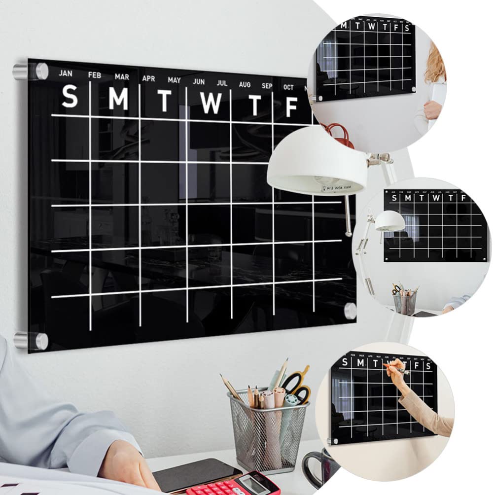 Acryl Notizplaner Wandkalender zum Aufhängen Schwarz 1 Satz