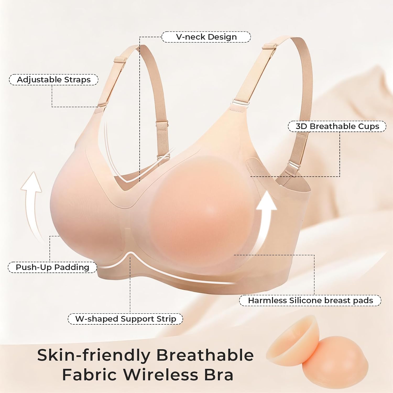 2 in 1 Bra,Silicone Breast Forms,Pocket Bra,Fake Boobs,Breastplate image 2