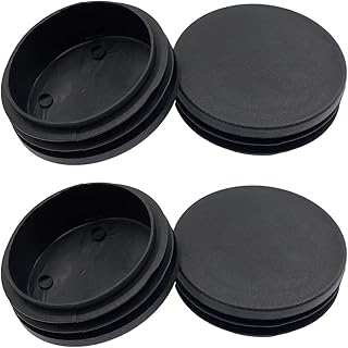 4PCS 76mm (3 Inch) Round Plastic Plug, Round Black Plastic End Cap, Pipe Tubing End Cap, Furniture Finishing Plug Fits for 2 11/16" to 2 7/8" ID Tubing