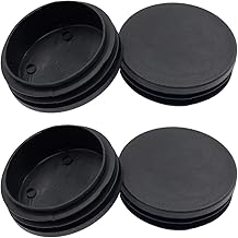 4PCS 76mm (3 Inch) Round Plastic Plug, Round Black Plastic End Cap, Pipe Tubing End Cap, Furniture Finishing Plug Fits for 2 11/16" to 2 7/8" ID Tubing