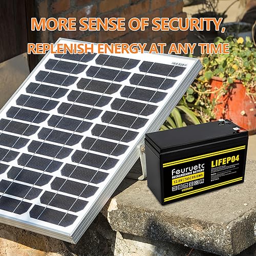 Image of 12V 7Ah Lithium LiFePO4 Battery 2000+ Deep Cycles Rechargeable Battery for Solar Powar, Lighting, Power Wheels,children's electric toys Fish Finder and More, Built-in BMS (12V 7Ah*1)