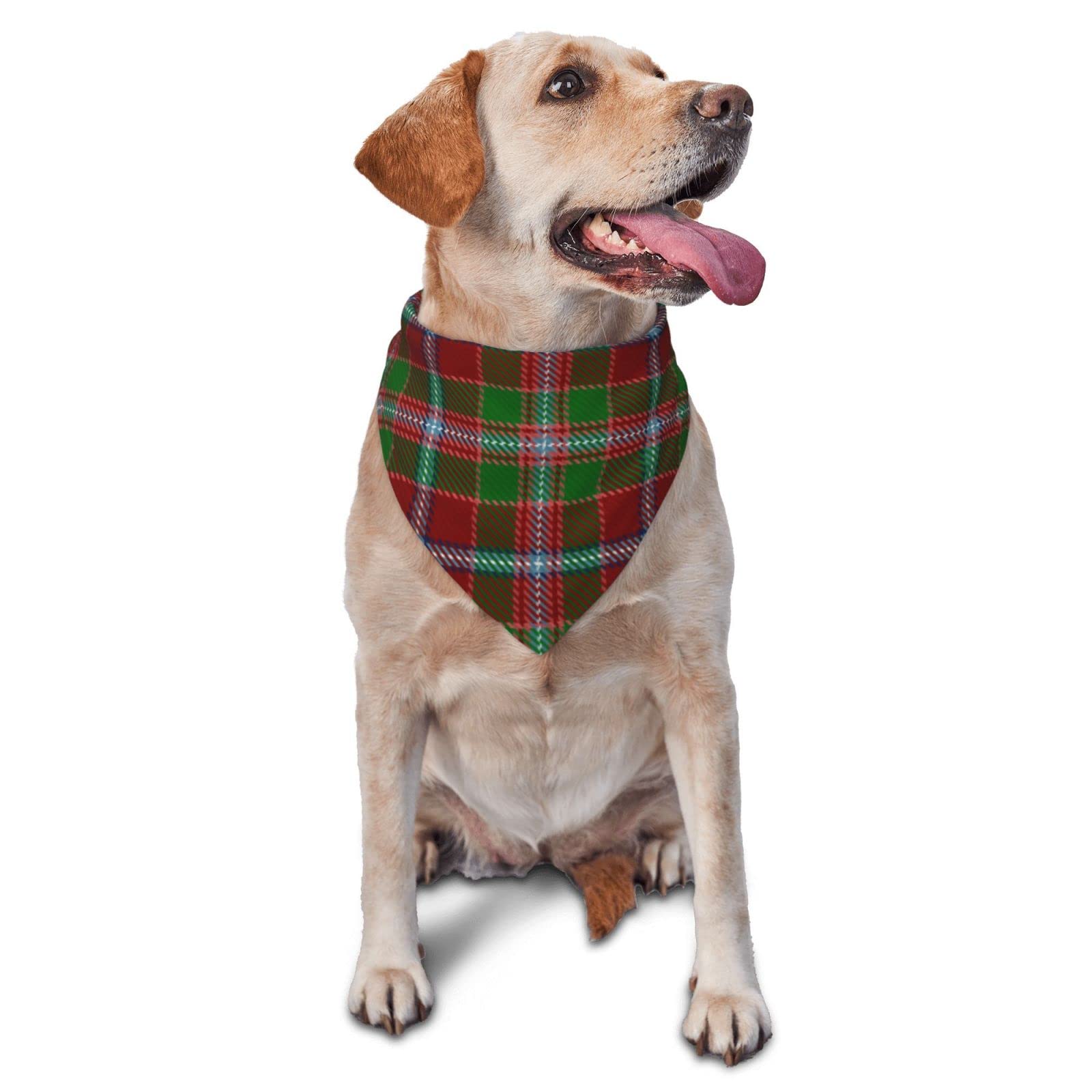 Sipeigyd Pet Triangle Scarf, Clan Moray of Abercairny Tartan pet cat and Dog Scarf, Pet Clothing Accessories, Plaid Pet Scarf, for Small to Large Dogs Cats