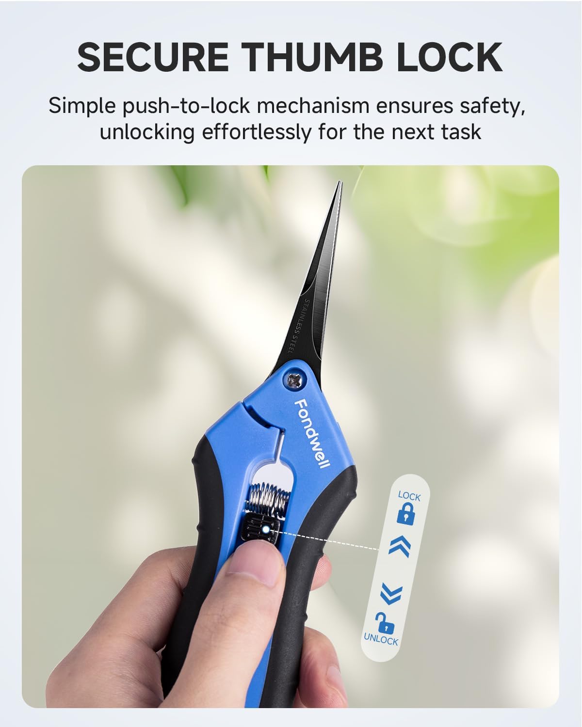 Fondwell 6.5" Small Pruning Shears for Gardening, Plant Trimming Scissors image 4
