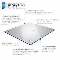 Vista 2 de Hoja de plástico de policarbonato transparente Spectra Glass de 24 x 48 pulgadas (1/16 pulgadas de grosor). Más fuerte que las láminas de plexiglás.