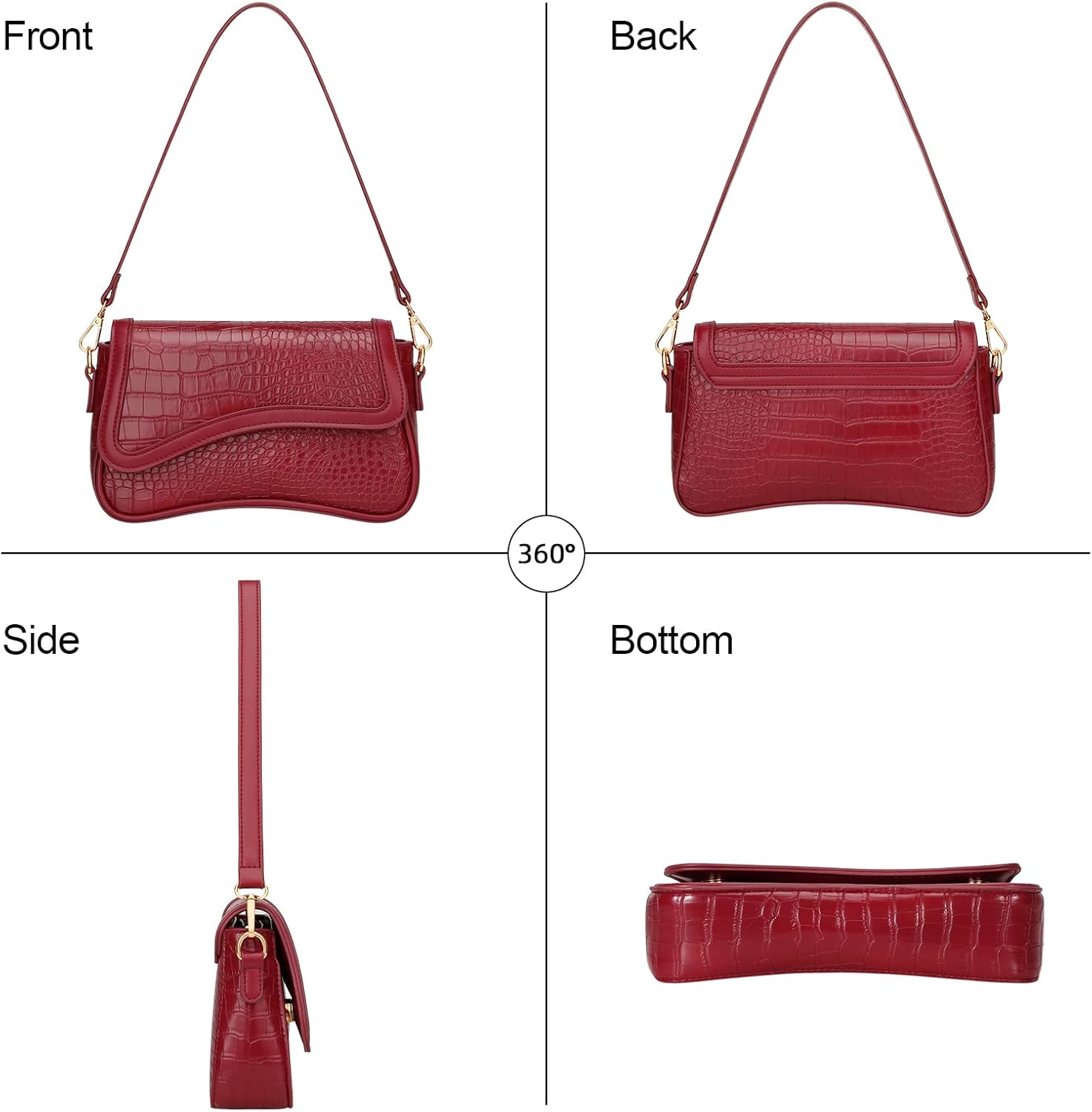 KKXIU Shoulder Bag for Women Small Clutch Purses Cute Hobo Handbag Trendy Underarm Bag - Image 6