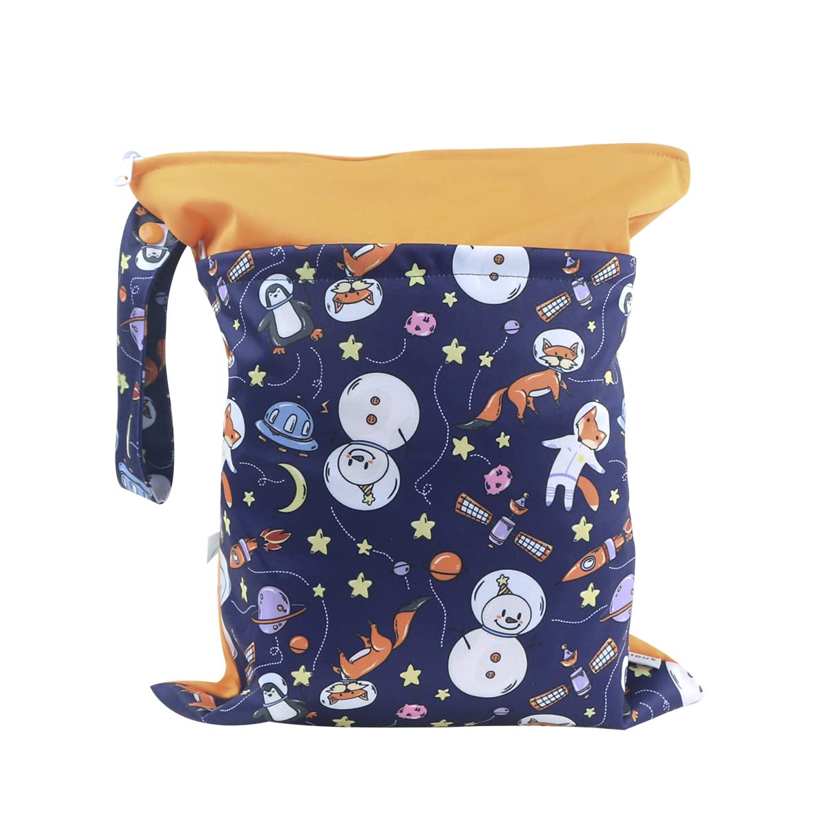 HisproutGrab und Go Waterproof Washable Reusable Nappy Wet Dry Cloth Nappy Bags (Little Snowman)