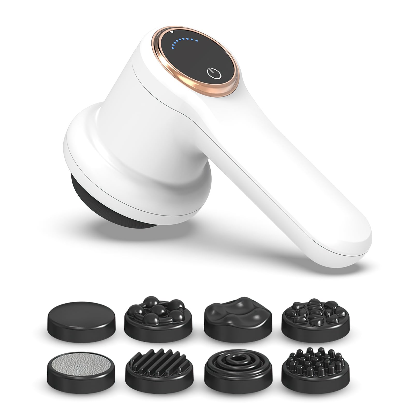 Masseur électrique cellulite anti-cellulite portable avec 8 accessoires interchangeables formes tonifiées soulage la fatigue des épaules taille abdomen fessiers jambes