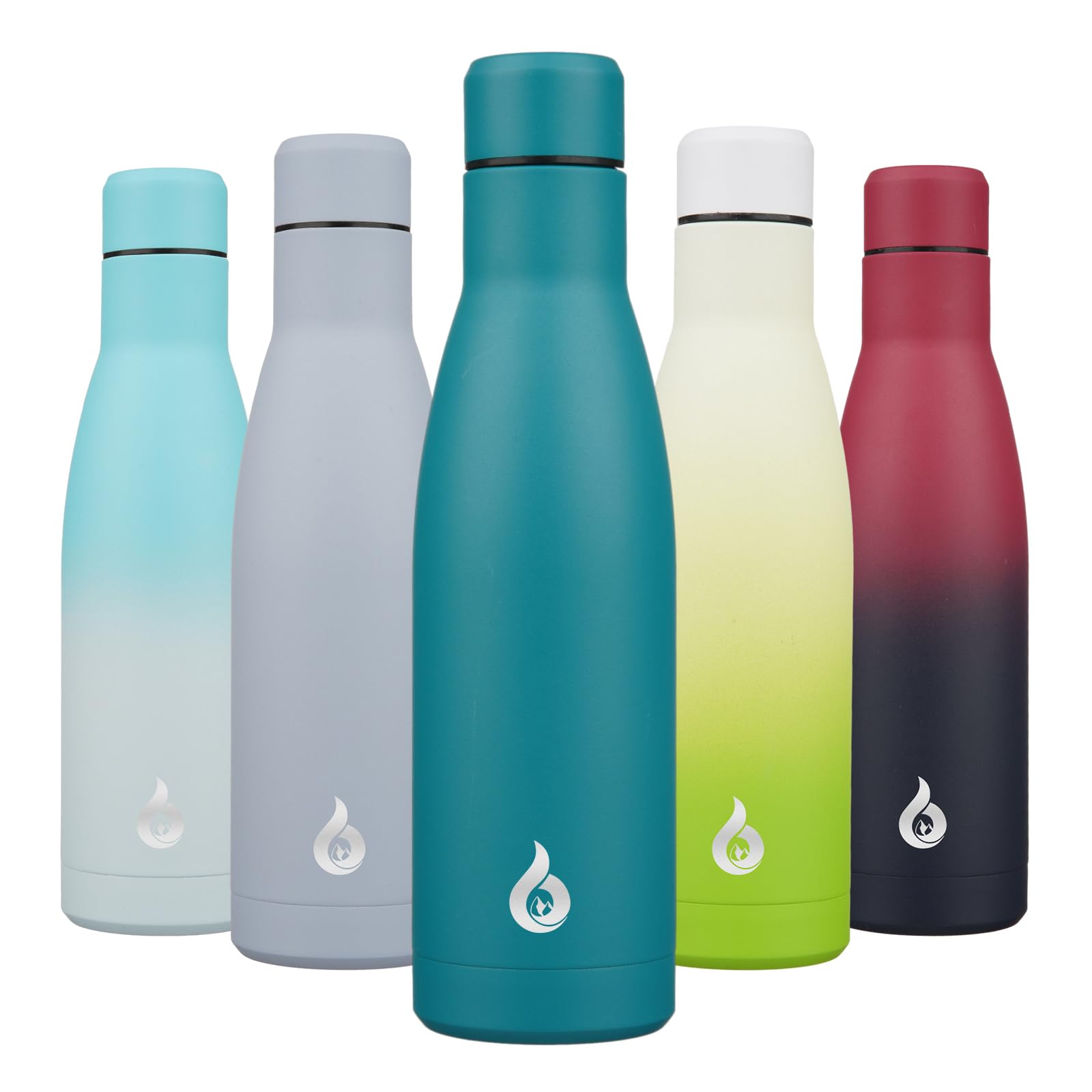 BJPKPK 17 oz Insulated Thermal Metal Water Bottle, Stainless Steel Flask | Double Wall Vacuum, Leak Proof, Keeps Hot/Cold, BPA Free, Dishwasher Safe, Cupholder Friendly, Travel, Laguna Global Recycled Standard Global Recycled Standard Global Recycled Standard