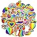 QTL - Adesivi arcobaleno per bambini, ideali per bottiglie d'acqua, adesivi per computer portatile, LGBT, impermeabili, confezione da 50 pezzi