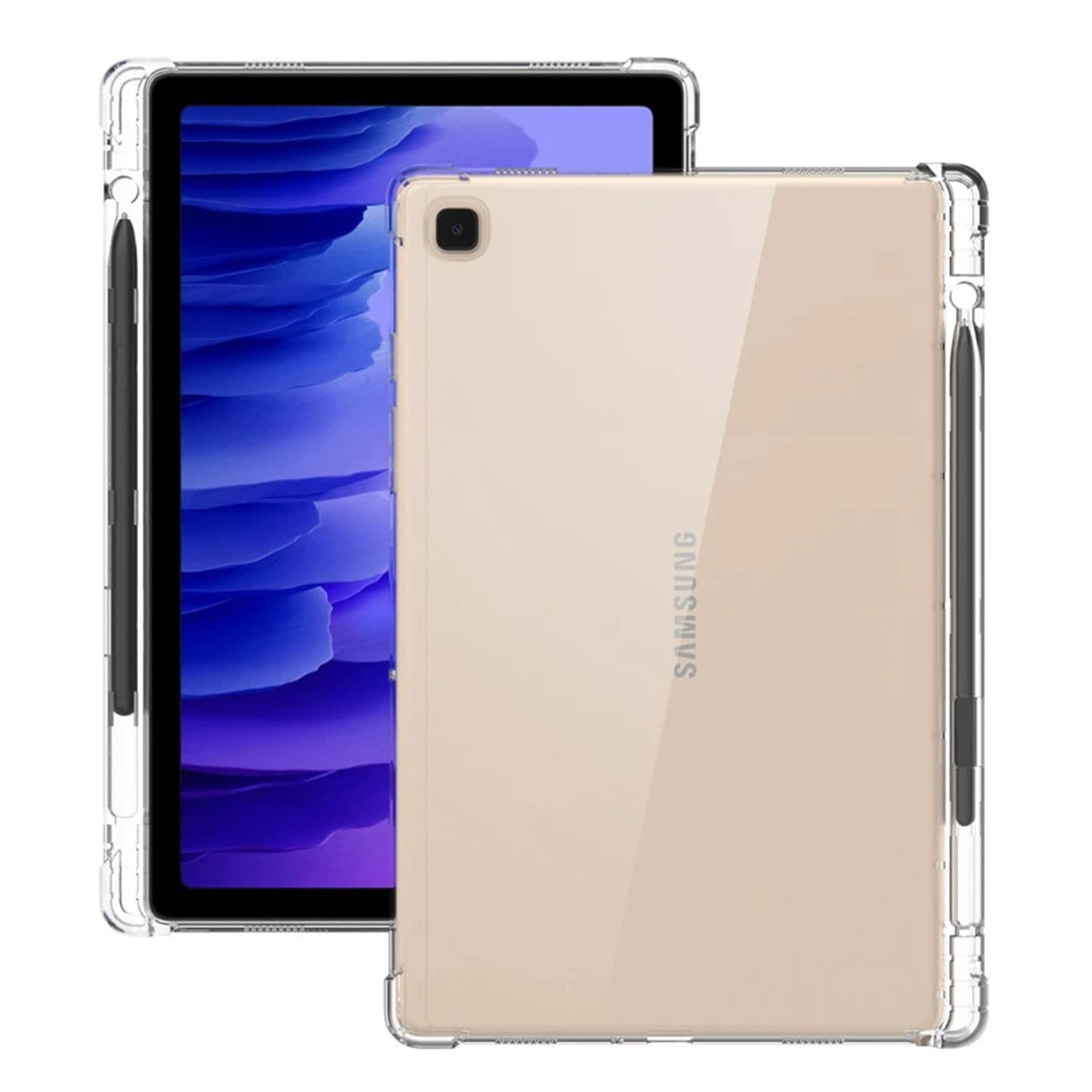 Lukione Compatible with Samsung Galaxy Tab S6 Lite Case Cover 10.4 inch 2022/2020 Clear Case Pencil Holder TPU Soft Anti –Fall Anti -Collision (clear)