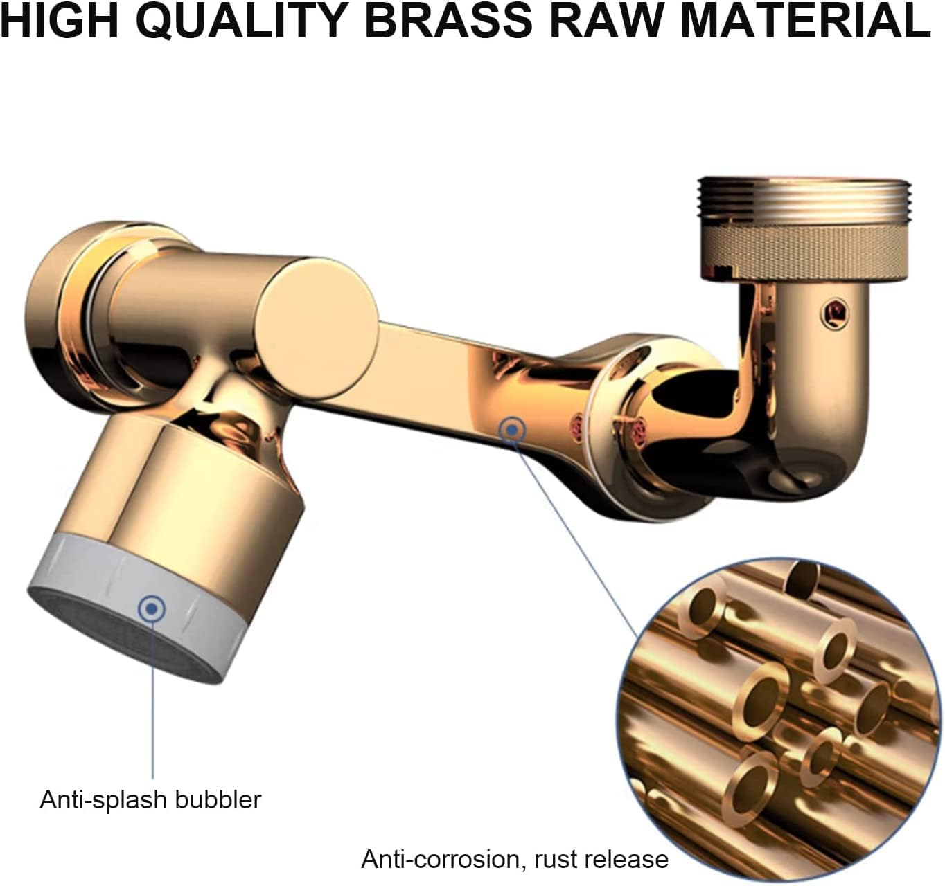 Faucet Extender,1080° Extension Faucet Aerator Large-Angle Rotating Splash Filter Faucet Aerator,Dual-function Swivel Robotic Arm Swivel Sink Aerator Sprayer Head for Kitchen,Eye Washing(3pcs)