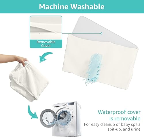 Miniatura 6 de YENING Colchón de bambú Pack and Play, transpirable, 38 x 26 pulgadas, impermeable, colchón de bebé para Pack N Play, cubrecolchón impermeable con