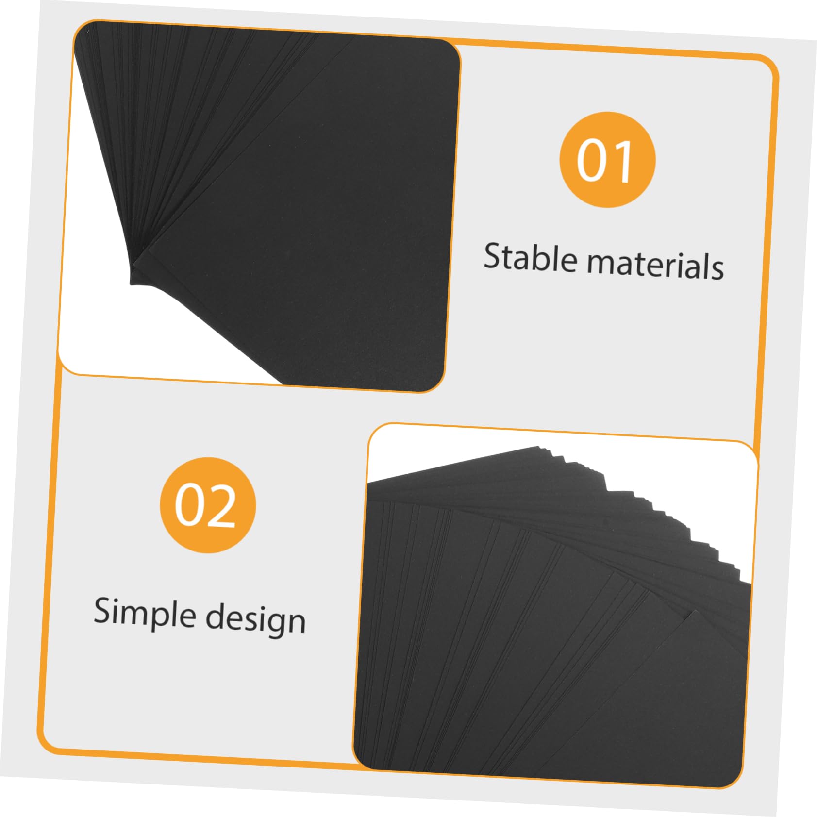 Feuilles Cartonné Noir A4 Surface Lisse et Résistante Lot de 50 pour Dessin, Peinture et Activités Artistiques