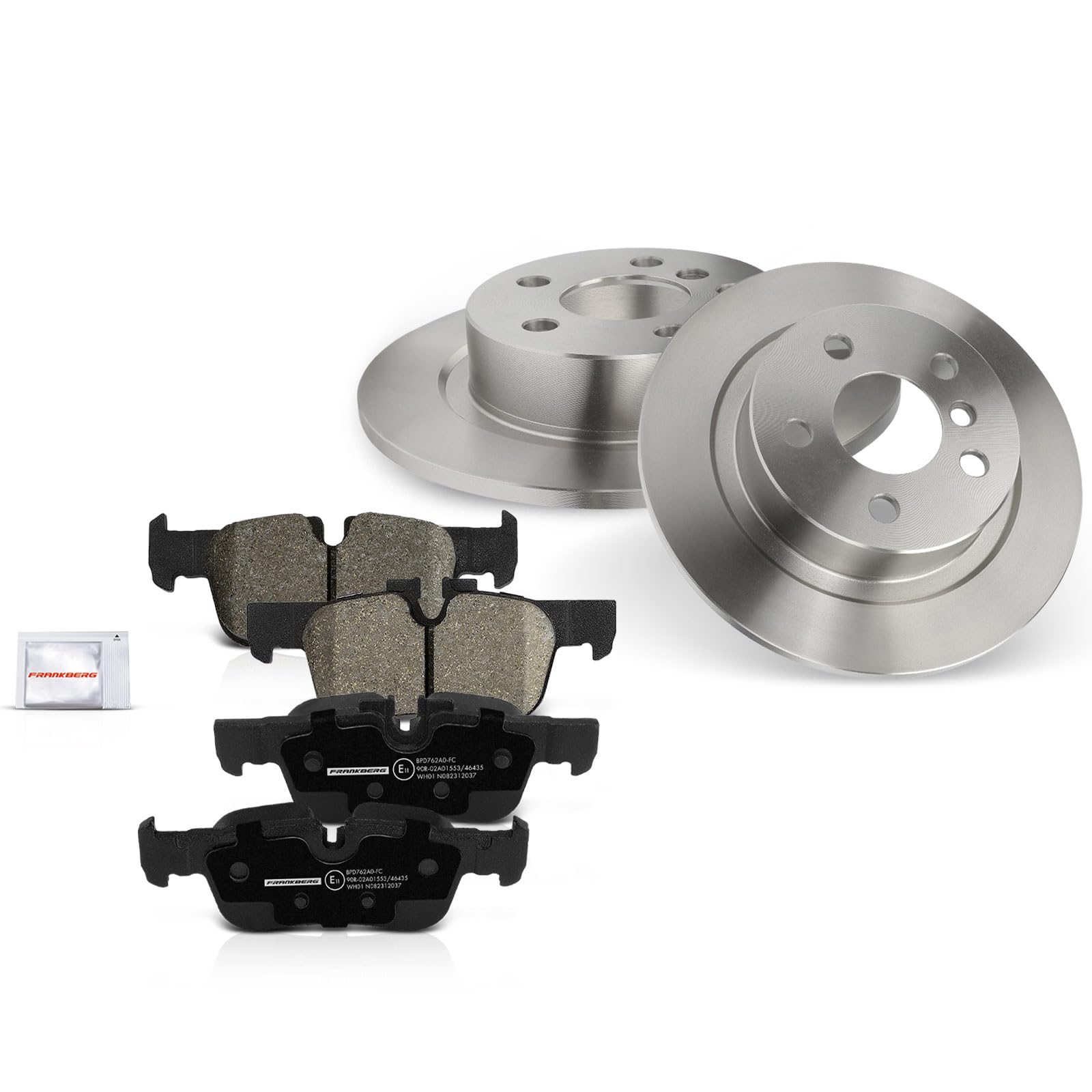 Frankberg Set freni incl. 2x Dischi Freno + 4x Pastiglie dei Freni Posteriore Compatibile con Serie 1 F40 2 Active Tourer F45 M.i.n.i Countryman F60 X2 F39 Replace# 34216864141