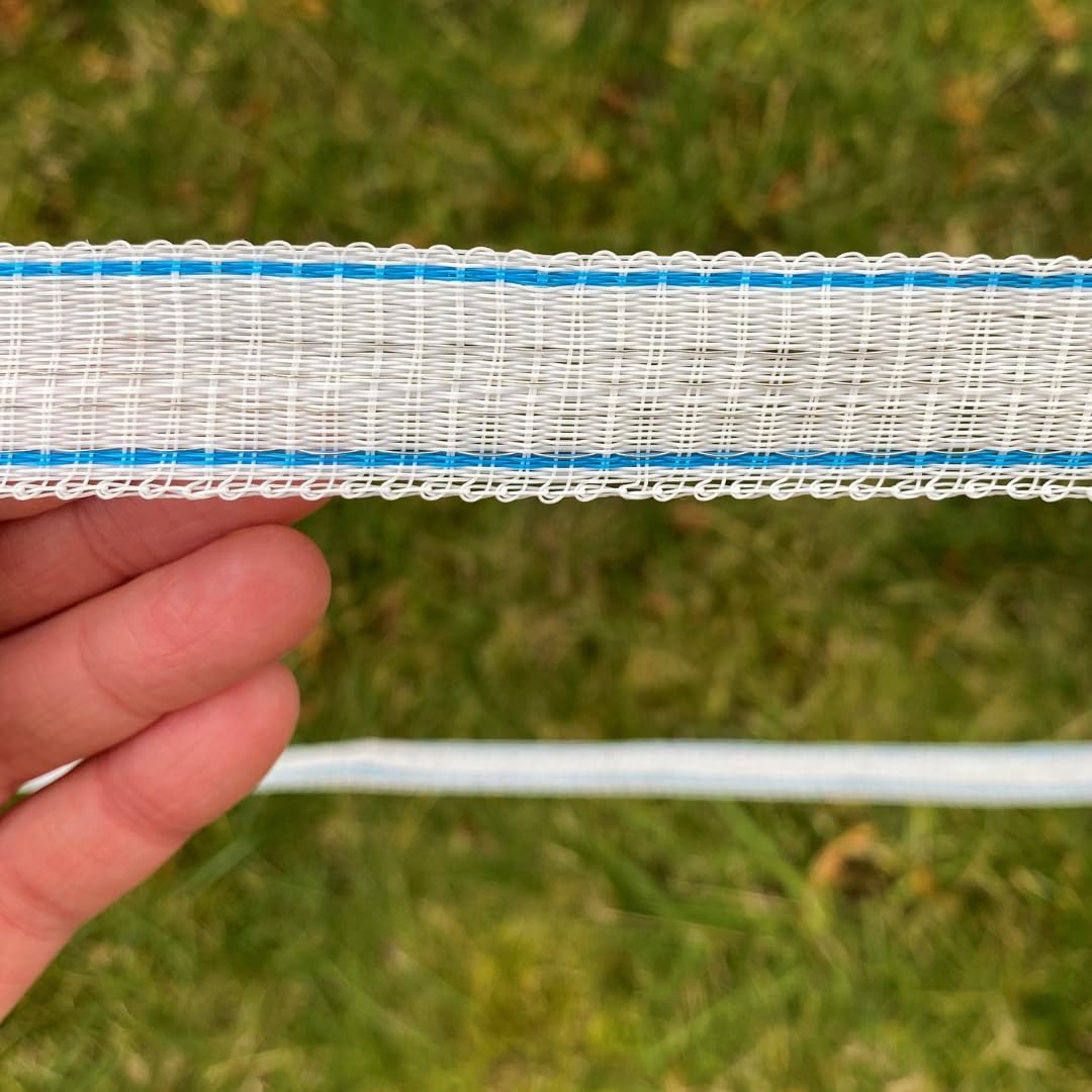 PREMIUM-Weidezaunband 500 m, 20 mm, weiß-blau – Höchste Leitfähigkeit & Sichtbarkeit