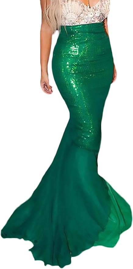 Gonne Lunghe Donna Primaverile Estivi Eleganti High Waist Classiche Unique  Paillettes Meerjungfrau da Sera Gonna Lunga Verde Vintage Moda Cucitura  Skinny Gonne Donne : Amazon.it: Abbigliamento