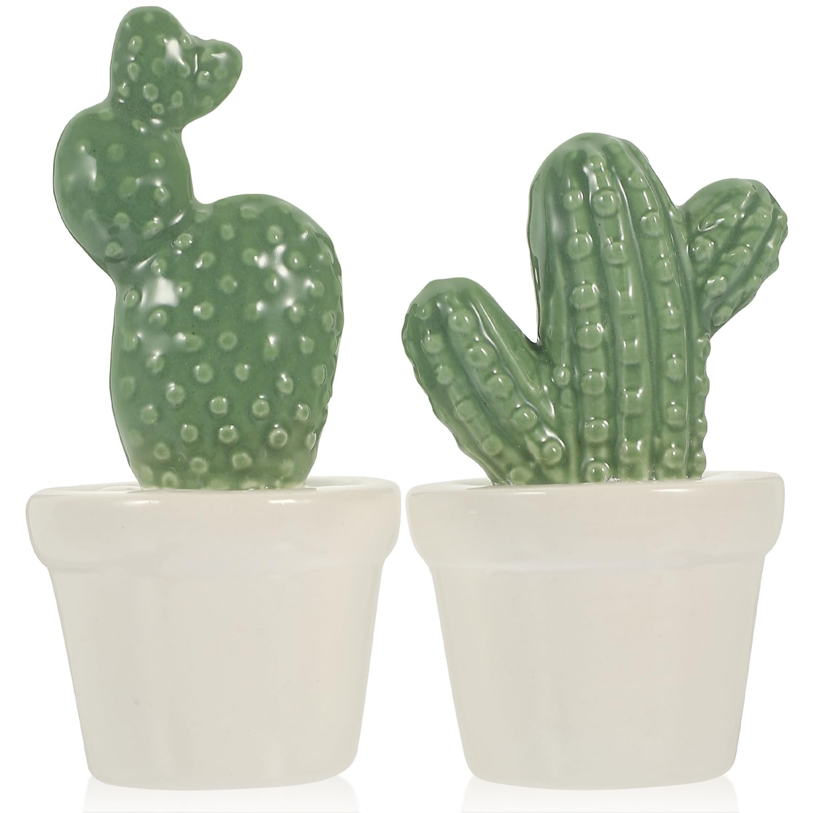 Amazon.de: POPETPOP 2Er-Set Porzellan-Kaktus-Deko Handbemalte Kaktusstatue  Fr Wohnzimmer Bro Heimdekoration Geschenkidee