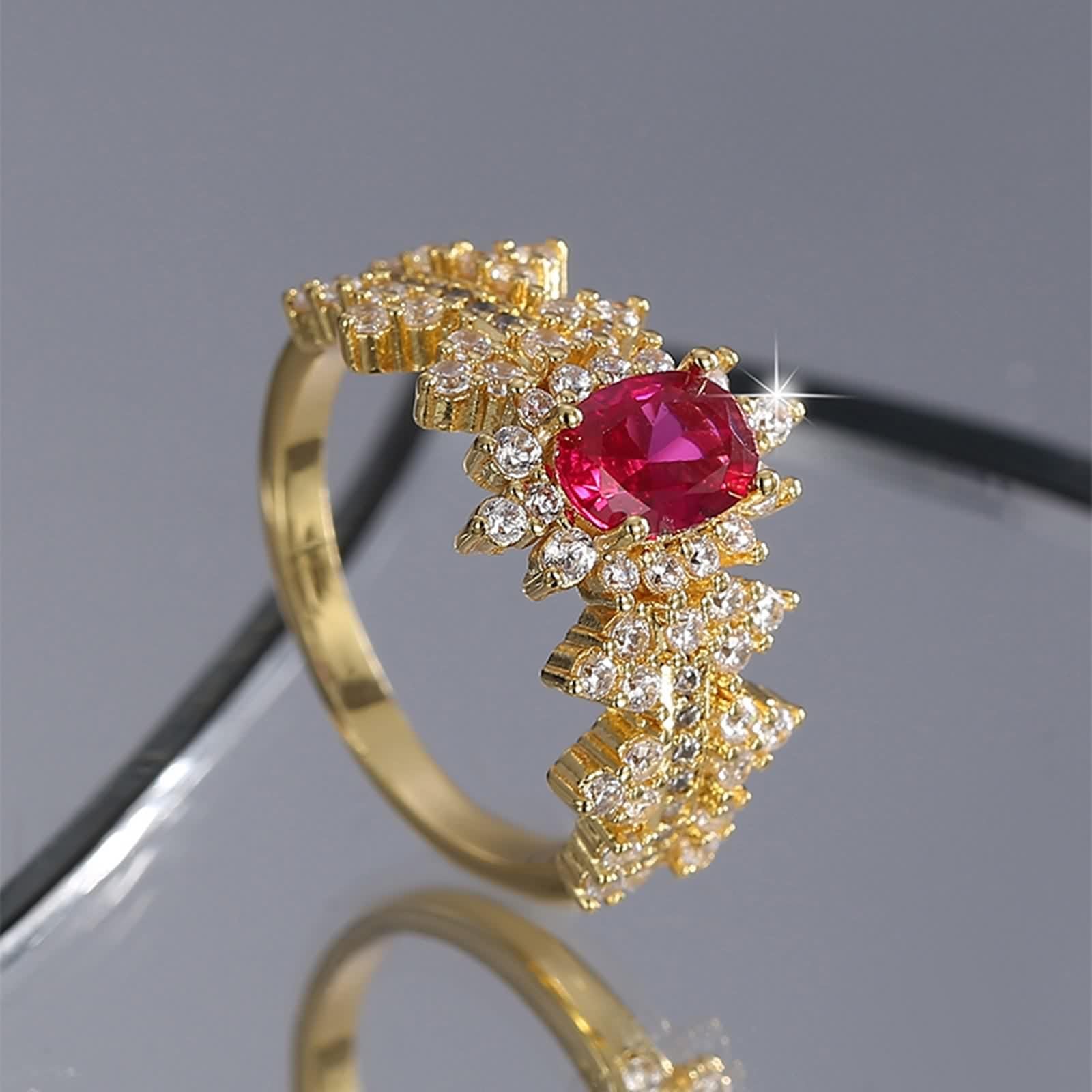Anillos de oro de 14 quilates, tamaño elegante Q 1/2