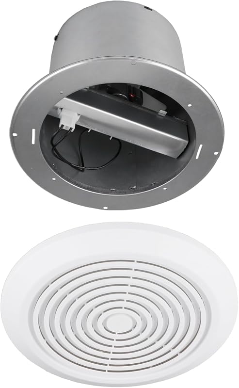 V2262-50 Extractor de aire para baño de 7 pulgadas, 50 CFM, 1.0 sones, extractor de techo de 7 pulgadas, para apertura empotrada de 8 pulgadas de diámetro, ventilación ideal para baño, cuarto de lavado, casa celular, cocina y garaje