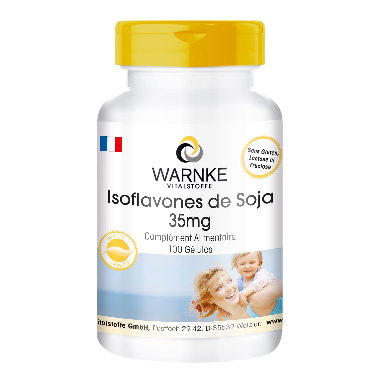 Isoflavones de Soja 35 mg - 100 gélules - Avec vitamine E | Warnke Vitalstoffe - Qualité des pharmacies allemandes