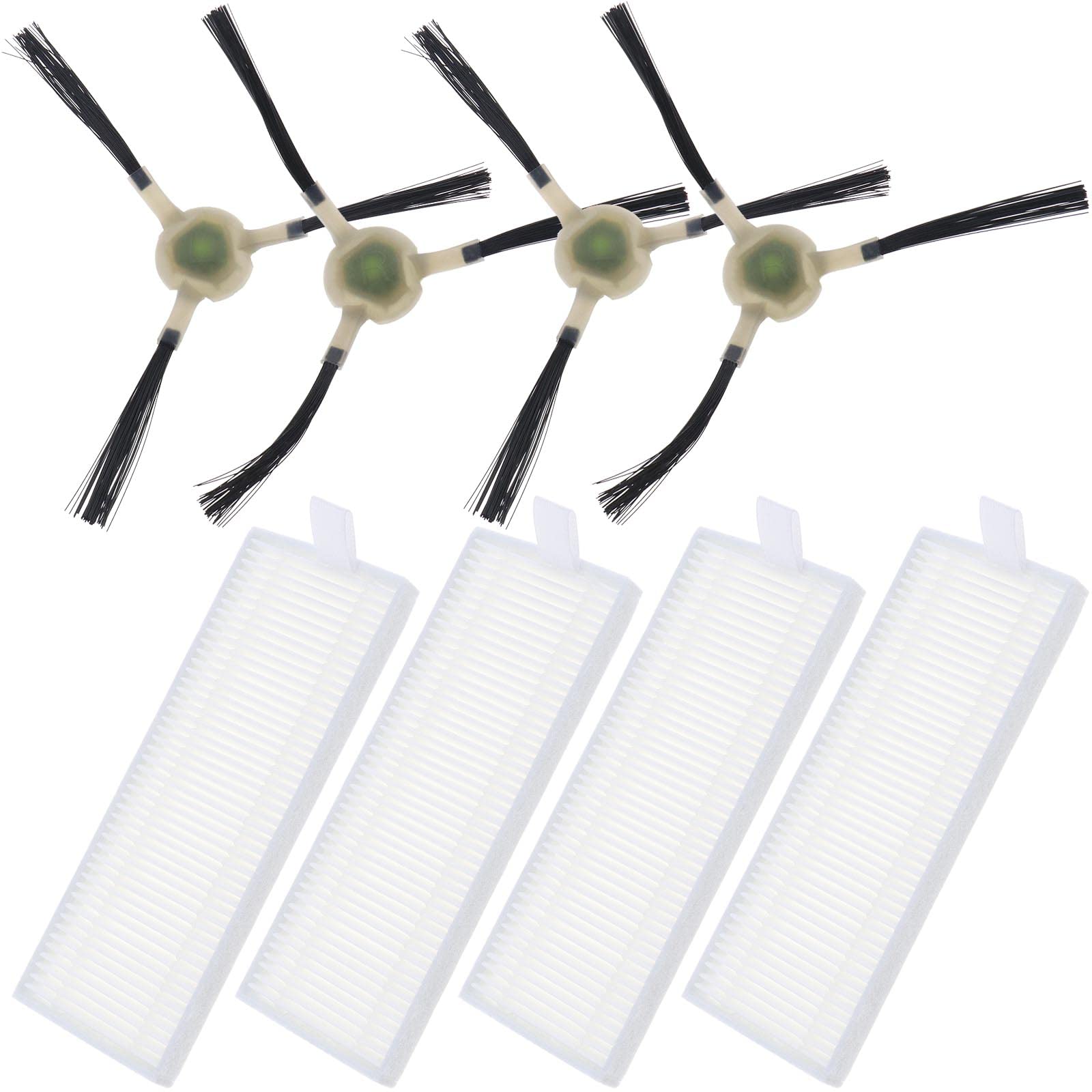 The Lord of the Tools 4PCS Side Brushes & 4PCS Hepa Filter Compatible with Lefant M210 / M210B / M213 / M213S Robot Vacuum Cleaner Replacement Accessories