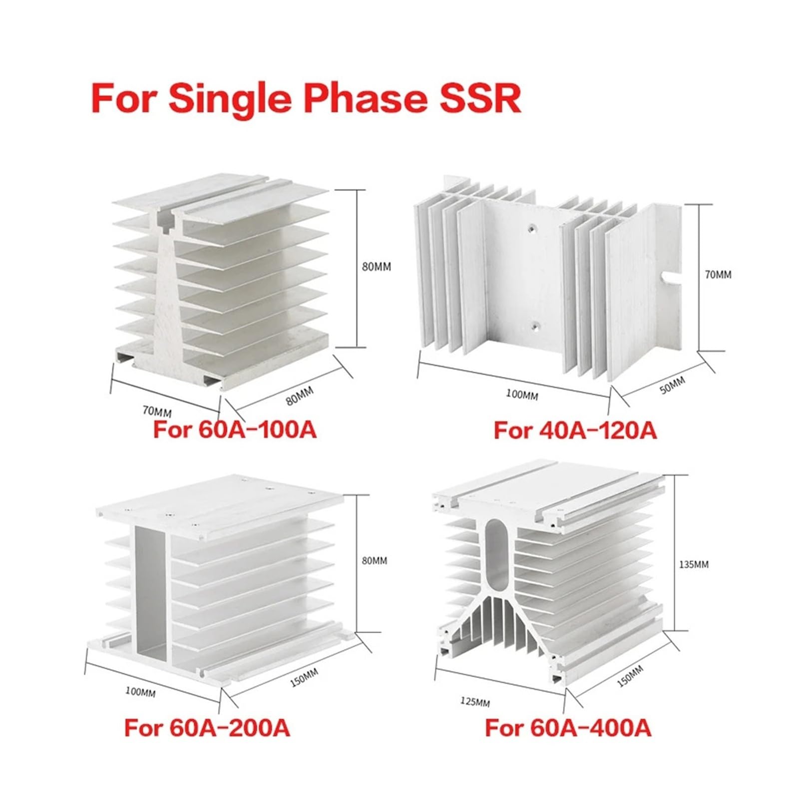 Relé de Estado sólido con Cubierta de plástico, 10A ~ 150A, DA DD AA, Control monofásico de CC, CA de 220V a 3-32VDC SSR-10DA 25DA 40DA(DD,40A)