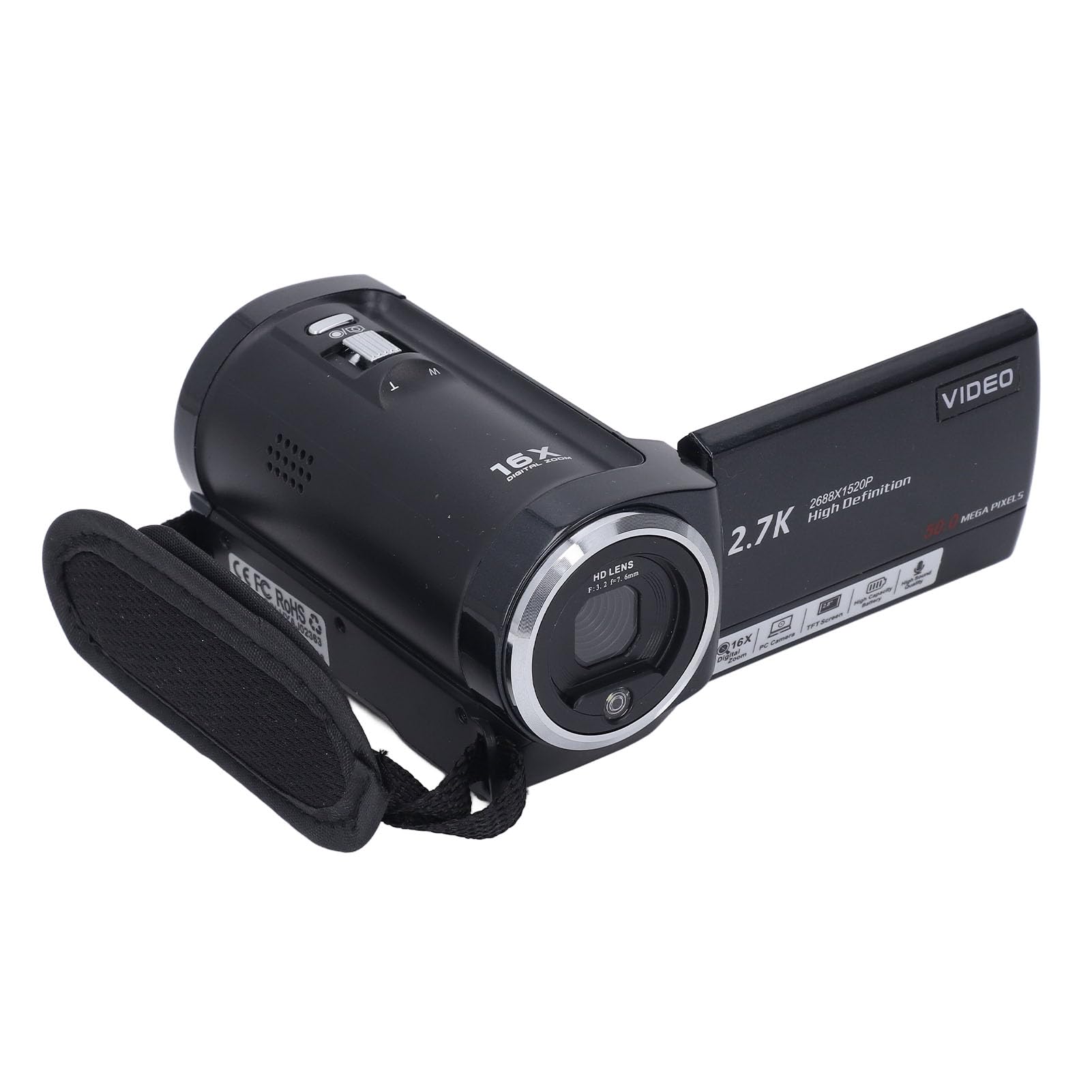 ciciglow Video Camera Camcorder, 50MP QHD 2.7K Video Recorder, 16X Digital Zoom, 270 Degree Rotation Screen Portable Webcam Camcorder with with Image Stabilization (64GB)-image-46