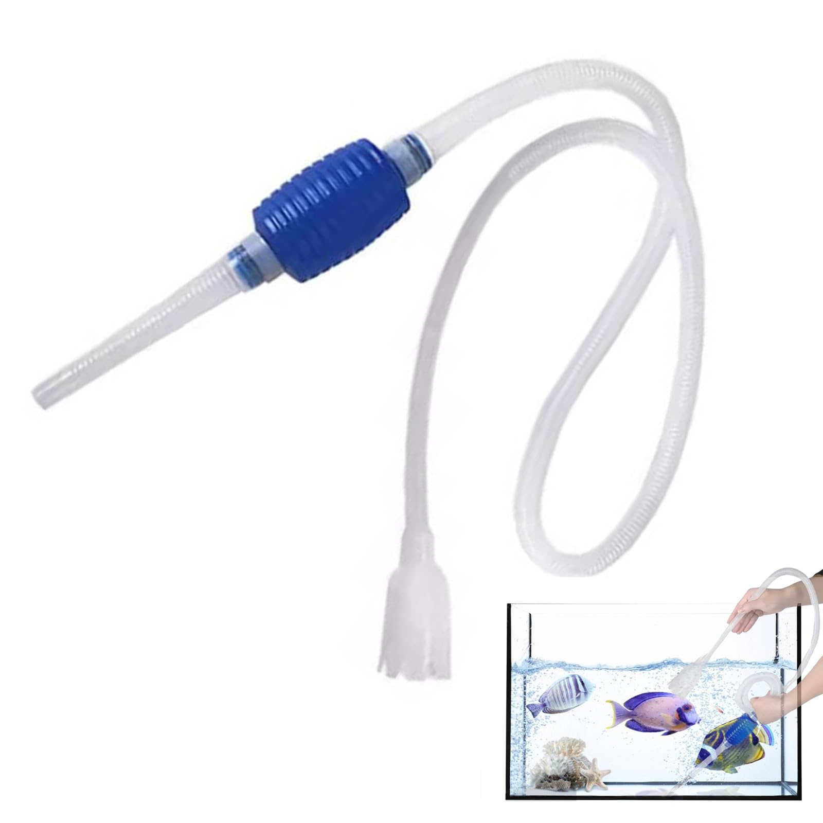 TMRBBesty Aquarium Vacuum Siphon,Aquarium Siphon Pumps,Siphon Pumps with Gravel Filters,Water Exchanger Siphon,Fish Tank Gravel Cleaner,Aquarium Siphon Accessory,Fish Tank Cleaning Siphon Accessory