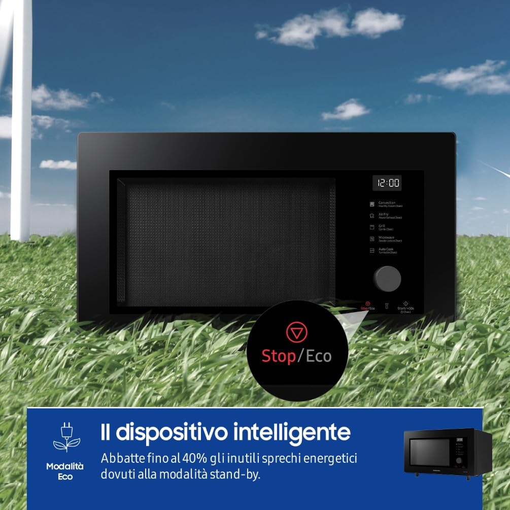 Samsung Forno a Microonde combinato MC32DG7646KKE1, Wifi, Frittura ad aria, Vapore, 32L, carbone, LxAxP: 52,3 x 33 x 51,5 cm