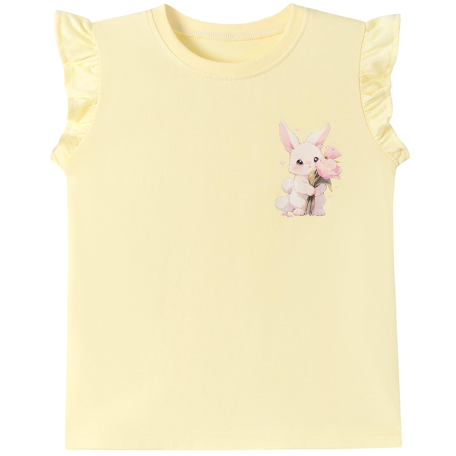 Toddler Girls Bunny T-Shirt Cotton Baby Short Sleeve Easter Outfits Rabbit Shirts Soft Summer Casual Tee Tops