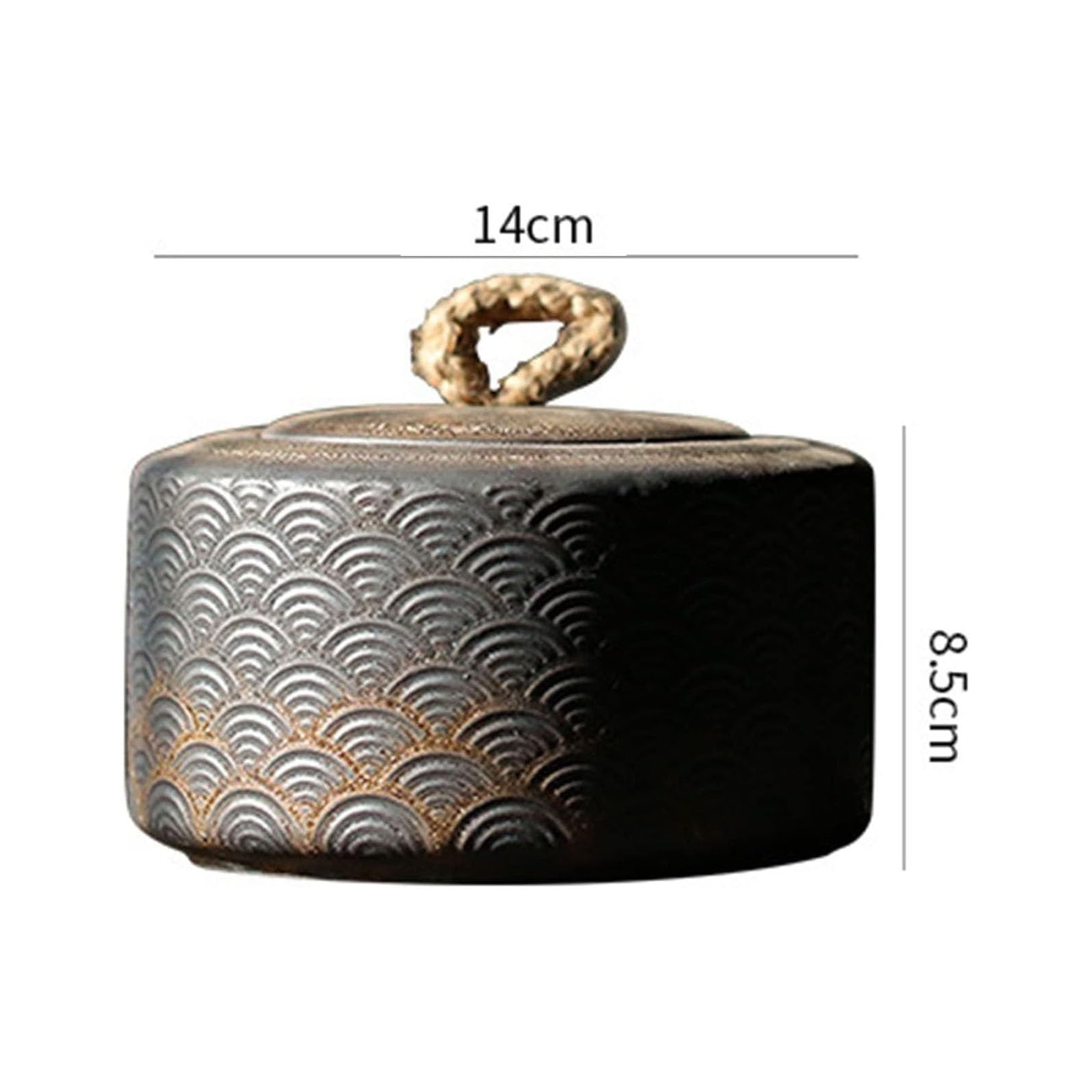 Vorratsdosen aus Keramik mit Deckel, Vintage-Porzellan-Tee-Box, traditioneller versiegelter Caddy für die Aufbewahrung von Tee und Zucker, japanisches Design