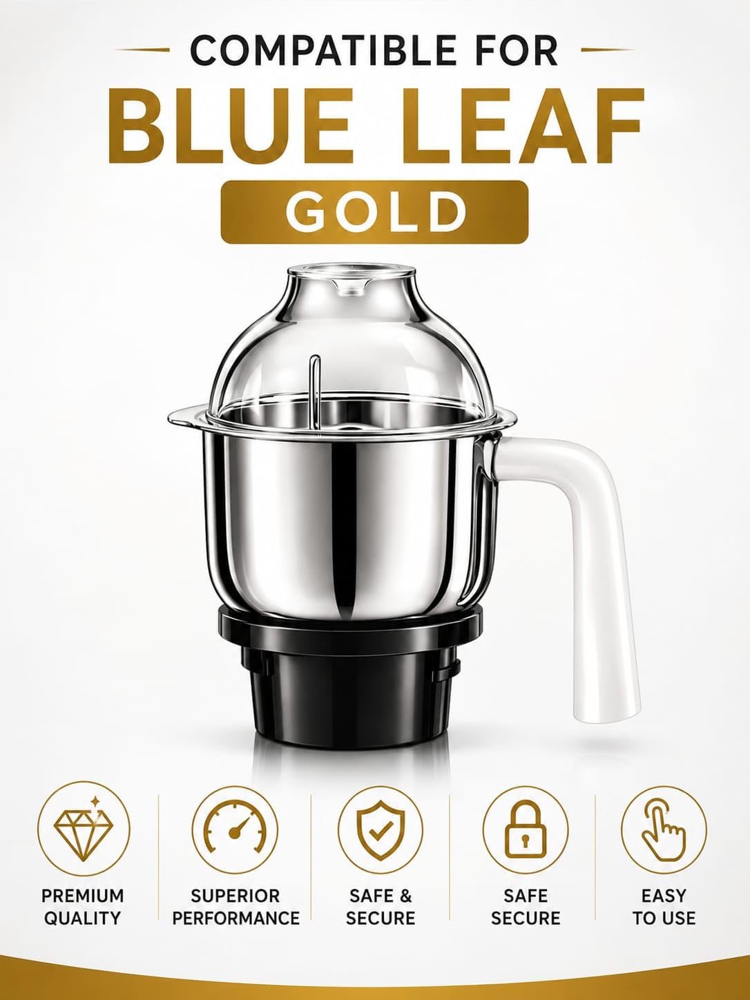 100% Compatiable (500 ml) Mixer Jar | Compatible with Preethi Blue Leaf Mixers | Chutney & Grinding Jar | Durable Stainless Steel Blade |1 Year Warranty (500 ml) — Amazon image 5
